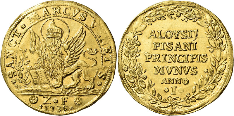Venezia. Alvise Pisani, 1735-1741 

Osella da 5 zecchini anno I/1735, AV 17,37...