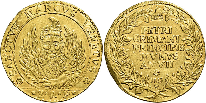 Venezia. Pietro Grimani, 1741-1752 

Osella da 4 zecchini anno VII/1747, AV 13...