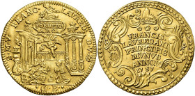 Venezia. Francesco Loredan, 1752-1762

Osella da 4 zecchini anno VI/1757, AV 13,79 g. S M V FRANC – LAVRED DV La B. Vergine su un’arca, inscritta FO...
