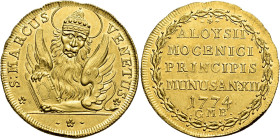 Venezia. Alvise IV Mocenigo, 1763-1778 

Osella da 4 zecchini anno XII/1774, AV 13,83 g. S MARCUS – VENETUS Leone di S. Marco, alato e nimbato. Rv. ...