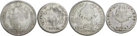 Bologna. Governo popolare, 1796-1797. Lotto di due monete 

Scudo da 10 paoli 1796. Scudo da 5 paoli 1797. Mediamente BB