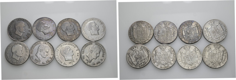 Bologna. Napoleone I re d’Italia, 1805-1814. Lotto di otto monete 

Da 5 lire ...