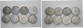 Bologna. Napoleone I re d’Italia, 1805-1814. Lotto di otto monete 

Da 5 lire 1808, 1809, 1810 (2), 1811 (2), 1813. Rare. Da MB a BB