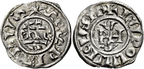 Gregorio IV, 827 – 844. Con Ludovico il Pio, 828-840 

Denaro, AR 1,76 g. * SCS PETRVS nel campo, GRE / II. Rv. + LVDOVVICVS I MP Monogramma PIVS. M...