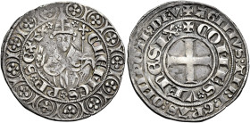 Clemente VI (Pierre Roger), 7 maggio 1342 – 6 dicembre 1352. Ponte della Sorga 

Grosso tornese, AR 3,98 g. CLEMES PP SEST chiavi decussate Mezza fi...
