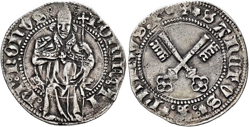 Bonifacio IX (Pietro Tomacelli), 2 novembre 1389 – 1 ottobre 1404. 

Grosso, A...