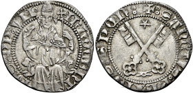 Innocenzo VII (Cosma Migliorati), 17 ottobre 1404 – 6 novembre 1406. 

Grosso, AR 2,19 g. INNOCENT – IVS PP VII Il pontefice, seduto in trono ornato...