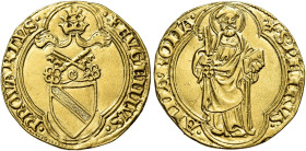 Eugenio IV (Gabriele Condulmer), 3 marzo 1431 – 23 febbraio 1447. 

Ducato papale, AV 3,48 g. + EVGENIVS – PP QVARTVS Stemma sormontato da triregno ...