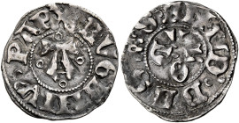 Eugenio IV (Gabriele Condulmer), 3 marzo 1431 – 23 febbraio 1447. Ascoli 

Bolognino, AR 0,85 g. Chiavette decussate EVGENIV PAP Lettera A accantona...