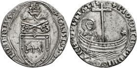 Callisto III (Alonso de Borja), 8 aprile 1455 – 6 agosto 1458. 

Grosso, AR 3,50 g. + CALISTVS rosetta (segno di Francesco Mariani della Zecca) – ro...