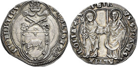 Callisto III (Alonso de Borja), 8 aprile 1455 – 6 agosto 1458. 

Grosso, AR 3,80 g. + CALISTVS rosetta (segno di Francesco Mariani della Zecca) – PP...