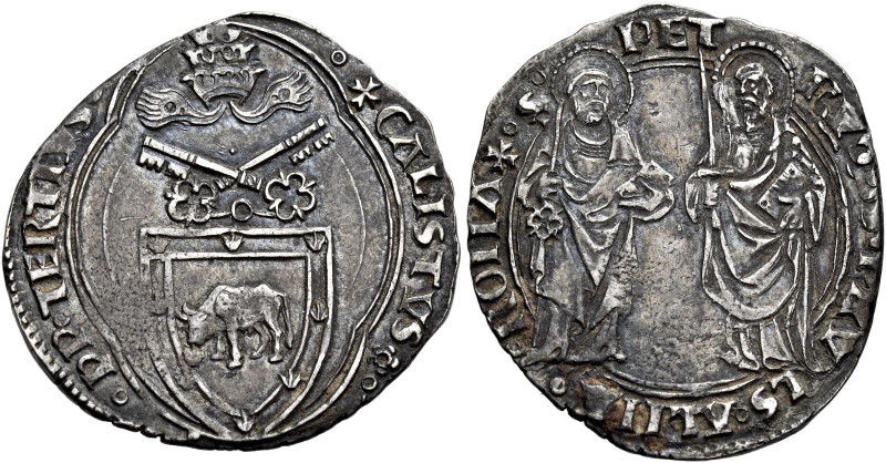 Callisto III (Alonso de Borja), 8 aprile 1455 – 6 agosto 1458. 

Grosso, AR 3,...