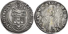 Pio II (Enea Silvio Piccolomini), 19 agosto 1458 – 14 agosto 1464. Ancona 

Grosso, AR 3,83 g. PIVS PAPA – SECVNDVS Stemma semiovale sormontato da t...