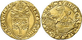 Sisto IV (Francesco della Rovere), 9 agosto 1471 – 12 agosto 1484. 

Fiorino di camera del Giubileo 1475, AV 3,39 g. SIXTVS P IIII – AN IVBILEI Stem...