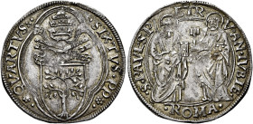 Sisto IV (Francesco della Rovere), 9 agosto 1471 – 12 agosto 1484. 

Grosso del Giubileo 1475, AR 3,77 g. SIXTVS PP rosetta (segno di Pier Paolo del...