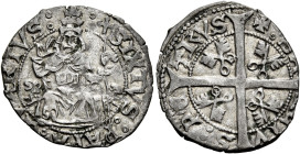 Sisto IV (Francesco della Rovere), 9 agosto 1471 – 12 agosto 1484. Avignone 

Dozzeno, AR 1,80 g. SIXTVS PAPA QVARTVS Il pontefice, seduto in trono,...
