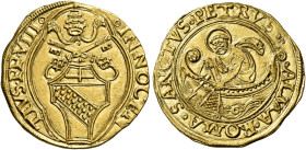 Innocenzo VIII (Giovanni Battista Cybo), 29 agosto 1484 – 25 luglio 1492. 

Fiorino di camera, AV 3,39 g. INNOCEN – TIVS PP VIII Stemma sormontato d...