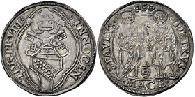 Innocenzo VIII (Giovanni Battista Cybo), 29 agosto 1484 – 25 luglio 1492. Macerata 

Grosso, AR 3,60 g. INNOCEN – TIVS PP VIII Stemma sormontato da ...