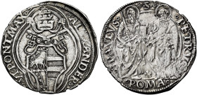 Alessandro VI (Rodrigo de Borja y Borja), 11 agosto 1492 – 18 agosto 1503. 

Grosso, AR 3,39 g. ALEXANDER – VI PONT MAX Stemma sormontato da triregn...