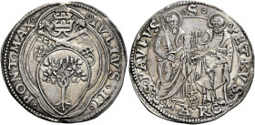 Giulio II (Giuliano della Rovere), 1 novembre 1503 – 21 febbraio 1513. Ancona 

Giulio, AR 3,86 g. IVLIVS II – PONT MAX Stemma sormontato da triregn...