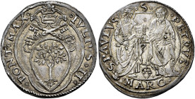 Giulio II (Giuliano della Rovere), 1 novembre 1503 – 21 febbraio 1513. Ancona 

Giulio, AR 3,85 g. IVLIVS II – PONT MAX Stemma sormontato da triregn...