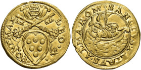 Leone X (Giovanni de’Medici), 11 marzo 1513 – 1 dicembre 1521. 

Fiorino di camera, AV 3,40 g. LEO X – PONT MAX Stemma sormontato da triregno e chia...