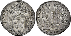 Leone X (Giovanni de’Medici), 11 marzo 1513 – 1 dicembre 1521. Ancona 

Giulio, AR 3,82 g. LEO PAPA – DECIMVS Stemma sormontato da triregno e chiavi...