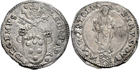 Leone X (Giovanni de’Medici), 11 marzo 1513 – 1 dicembre 1521. Ancona 

Mezzo giulio, AR 1,81 g. LEO PAPA – DECIMVS Stemma sormontato da triregno e ...