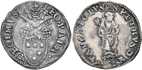 Leone X (Giovanni de’Medici), 11 marzo 1513 – 1 dicembre 1521. Ancona 

Mezzo giulio, AR 1,88 g. LEO PAPA – DECIMVS Stemma sormontato da triregno e ...