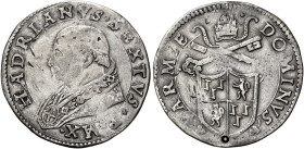 Adriano VI (Adriaan Florensz), 9 gennaio 1522 – 14 settembre 1523. Parma 

Giulio, AR 3,27 g. HADRIANVS SEXTVS P [MA]X Busto a s., con piviale a fio...