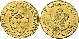 Clemente VII (Giulio de’Medici), 19 novembre 1523 – 23 settembre 1534. 

Doppio fiorino di camera, AV 6,77 g. CLEMEN VII – PONT MAX Stemma sormontat...