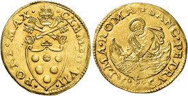 Clemente VII (Giulio de’Medici), 19 novembre 1523 – 23 settembre 1534. 

Fiorino di camera, AV 3,38 g. CLEMEN VII – PONT MAX Stemma sormontato da tr...