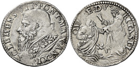 Clemente VII (Giulio de’Medici), 19 novembre 1523 – 23 settembre 1534. 

Doppio carlino anno XI, AR 5,38 g. CLEMENS VII PONT MAX AN XI Busto a s. co...