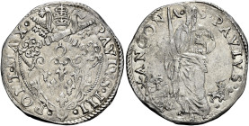 Paolo III (Alessandro Farnese), 13 ottobre 1534 – 10 novembre 1549. Ancona 

Giulio, AR 3,31 g. PAVLVS III – PONT MAX Stemma sormontato da triregno ...