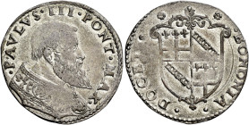 Paolo III (Alessandro Farnese), 13 ottobre 1534 – 10 novembre 1549. Bologna 

Da due terzi di paolo, AR 3,63 g. PAVLVS III PONT MAX Busto a d. con p...