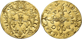 Paolo III (Alessandro Farnese), 13 ottobre 1534 – 10 novembre 1549. Piacenza 

Scudo, AV 3,34 g. PAV III P – M PLAC D Stemma sormontato da triregno ...