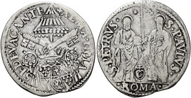 Sede Vacante (Camerlengo card. Guido Ascanio Sforza), 10 novembre 1549 – 7 febbraio 1550. 

Giulio, AR 3,05 g. SEDE VACANTE – giglio ALMA ROMA Stemm...