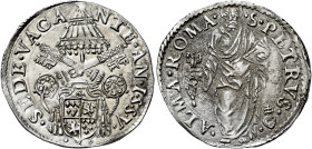 Sede Vacante I e II (Camerlengo card. Guido Ascanio Sforza), 23 marzo – 9 aprile 1555 e 1 – 23 maggio 1555. 

Giulio 1555, AR 3,20 g. SEDE VACA – NT...