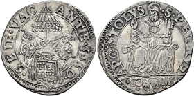 Sede Vacante (Camerlengo card. Guido Ascanio Sforza), 18 agosto – 25 dicembre 1559. 

Testone 1559, AR 8,78 g. SEDE VAC – ANTE 1559 Stemma del camer...