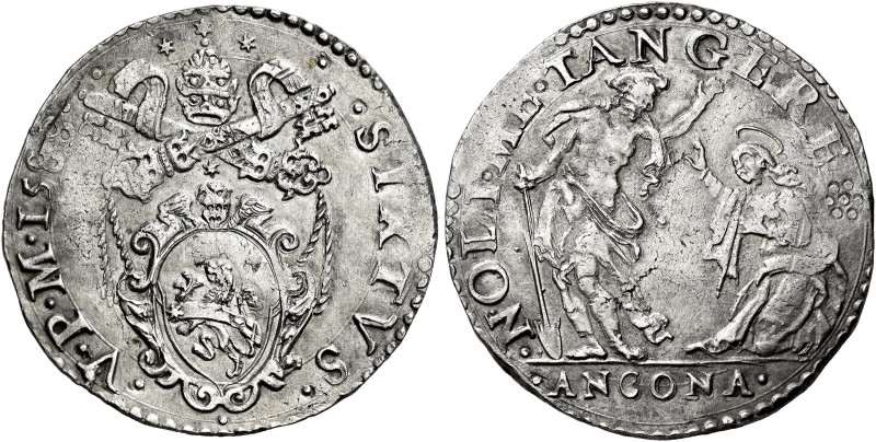 Sisto V (Felice Peretti), 24 aprile 1585 – 27 agosto 1590. Ancona 

Testone 15...