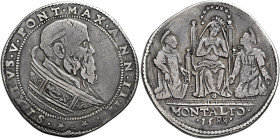 Sisto V (Felice Peretti), 24 aprile 1585 – 27 agosto 1590. Montalto 

Mezza piastra anno IV/1588, AR 15,29 g. SIXTVS V PONT MAX ANN IIII Busto a d.,...
