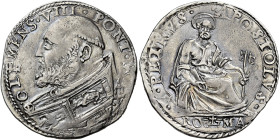 Clemente VIII (Ippolito Aldobrandini), 30 gennaio 1592 – 3 marzo 1605. 

Testone, AR 9,42 g. CLEMENS VIII PONT MAX Busto a s., con piviale ornato. R...