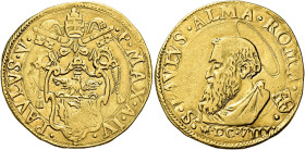 Paolo V (Camillo Borghese), 16 maggio 1605 – 28 gennaio 1621. 

Quadrupla anno IV/1608, AV 13,14 g. PAVLVS V – P MAX A IV Stemma sormontato da trire...