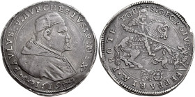 Paolo V (Camillo Borghese), 16 maggio 1605 – 28 gennaio 1621. Ferrara 

Piastra 1619, AR 31,82 g. PAVLVS V BVRGHESIVS P MAX Busto a d., con camauro ...