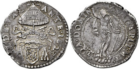 Sede Vacante (Camerlengo card. Ippolito Aldobrandini), 8 luglio – 6 agosto 1623. 

Testone 1623, AR 9,52 g. SEDE VAC – ANTE 1623 Stemma del camerlen...