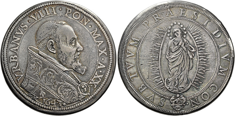 Urbano VIII (Maffeo Barberini), 6 agosto 1623 – 29 luglio 1644.

Piastra anno ...