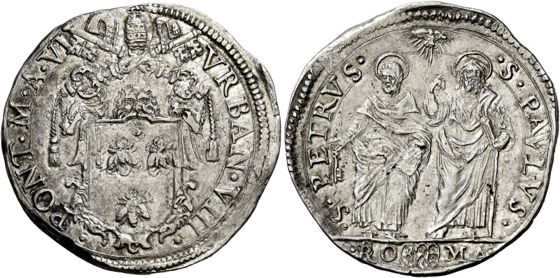 Urbano VIII (Maffeo Barberini), 6 agosto 1623 – 29 luglio 1644. 

Testone anno...