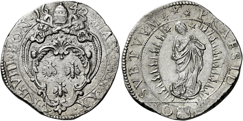 Urbano VIII (Maffeo Barberini), 6 agosto 1623 – 29 luglio 1644. 

Testone anno...