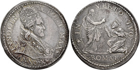 Innocenzo X (Giovanni Battista Pamphilj), 15 settembre 1644 – 7 gennaio 1655. 

Piastra anno X, AR 31,89 g. INNOCENT – S X PONT MAX Busto, a d., con...