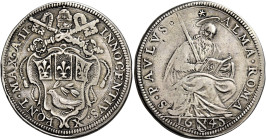 Innocenzo X (Giovanni Battista Pamphilj), 15 settembre 1644 – 7 gennaio 1655. 

Testone anno II/1645, AR 9,33 g. INNOCENTIVS X – PONT MAX A II Stemm...